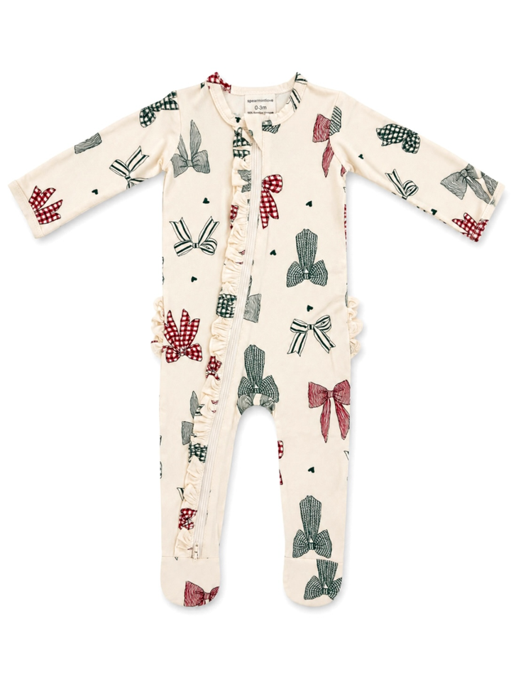 Country Christmas Bows Footie