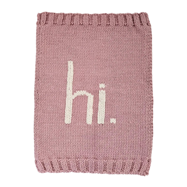 hi. Knit Blanket - Rosy Pink