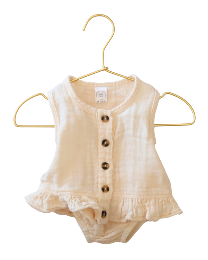 Ruffle Tank + Bloomer Set - Cream
