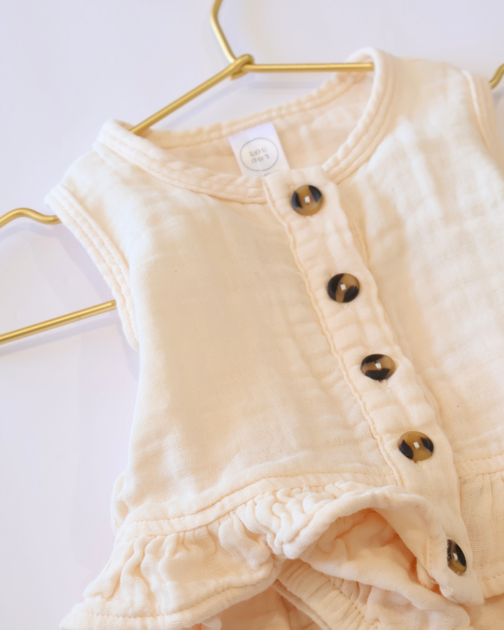 Ruffle Tank + Bloomer Set - Cream
