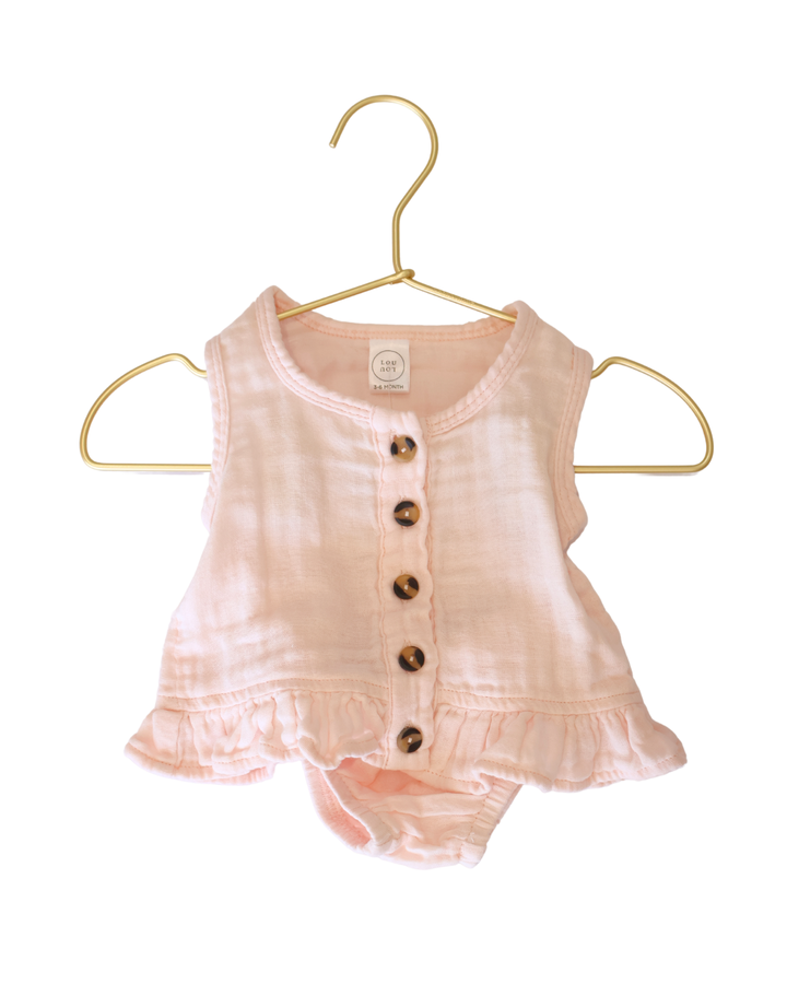 Ruffle Tank + Bloomer Set - Blush