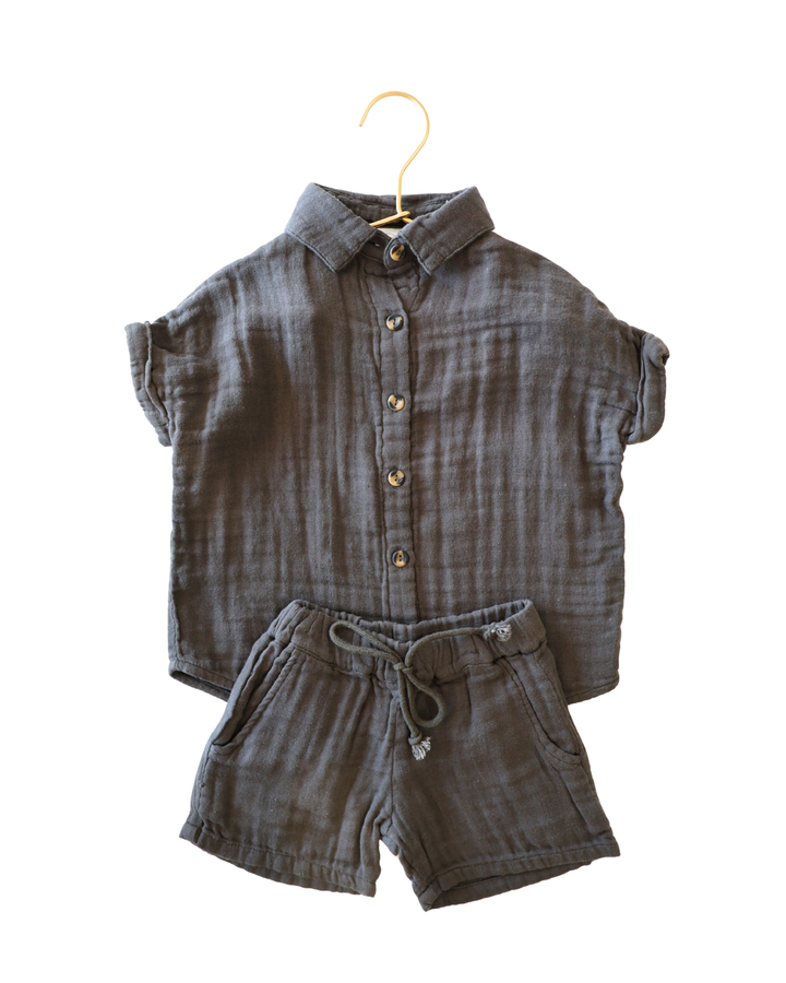 Shirt + Short Set - Charcoal