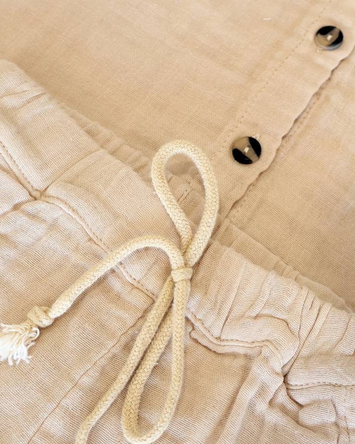 Shirt + Short Set - Tan