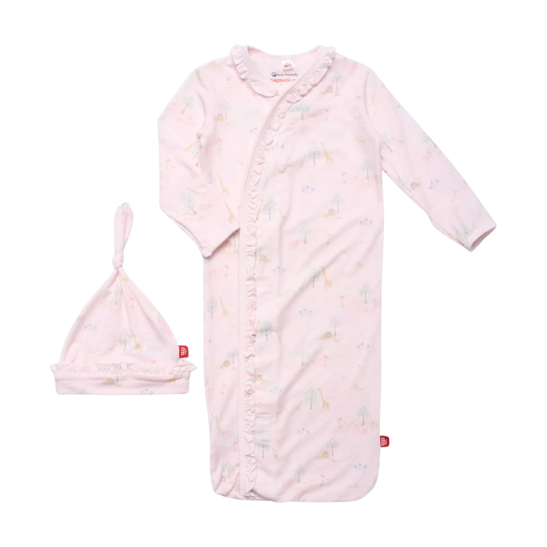 Pink Serene Safari Gown & Hat Set