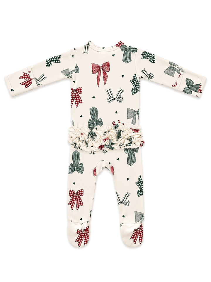 Country Christmas Bows Footie