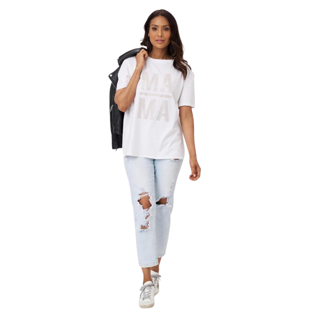 Ladies High Waisted Stone Wash Jeans