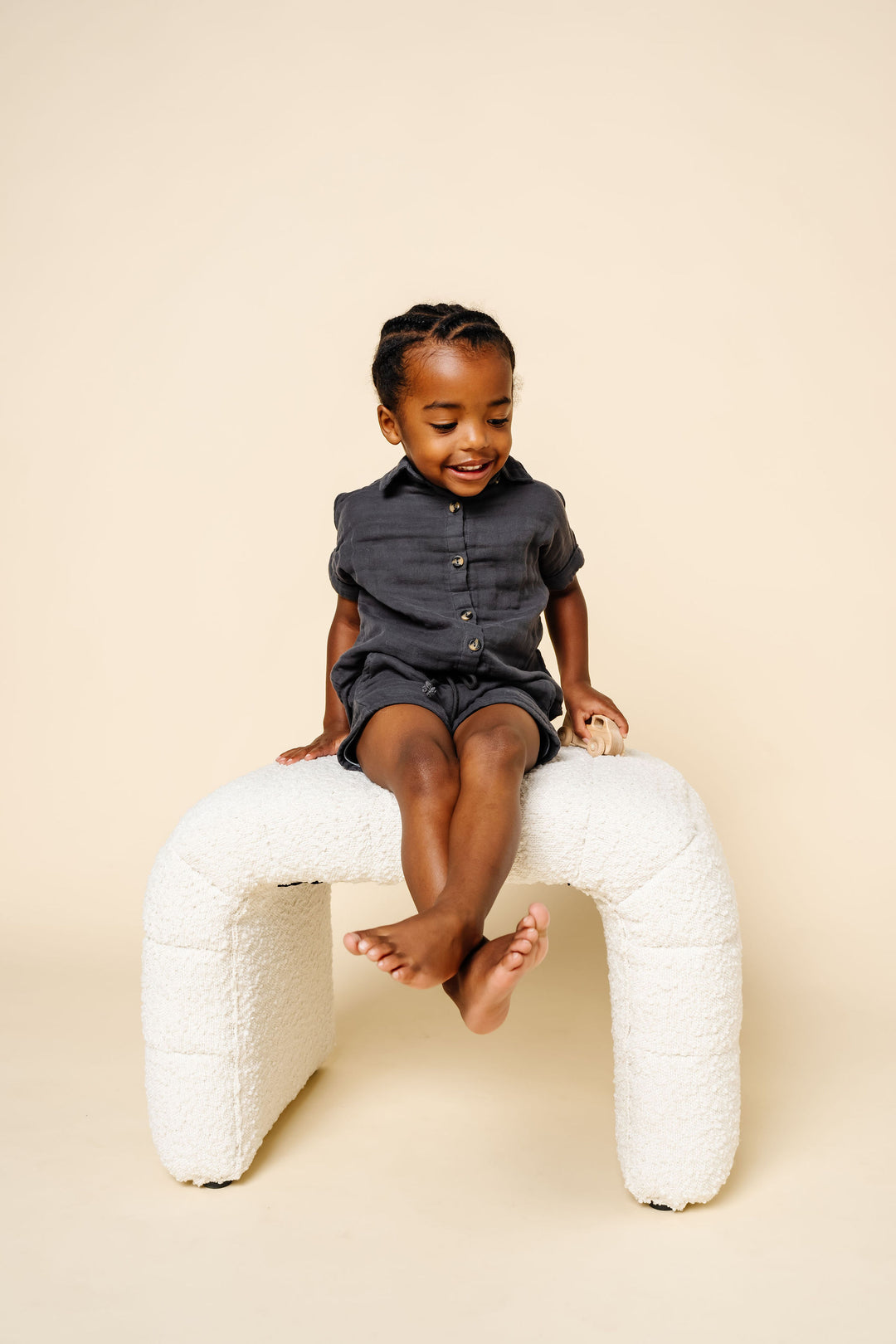 Shirt + Short Set - Charcoal