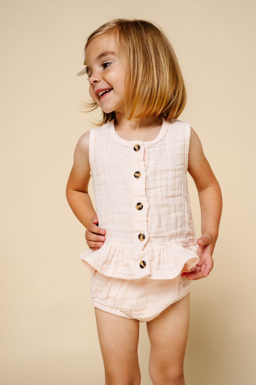Ruffle Tank + Bloomer Set - Blush