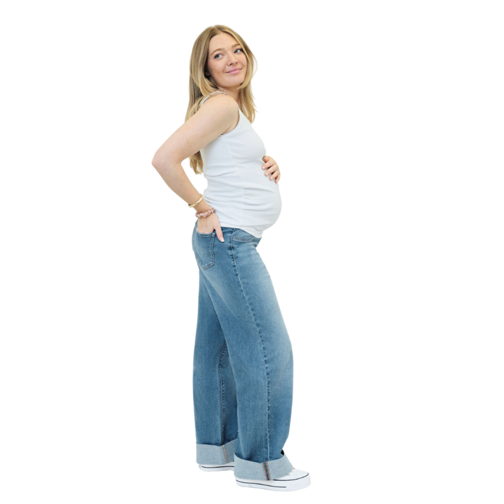 Paige - Maternity Wide Leg Jeans