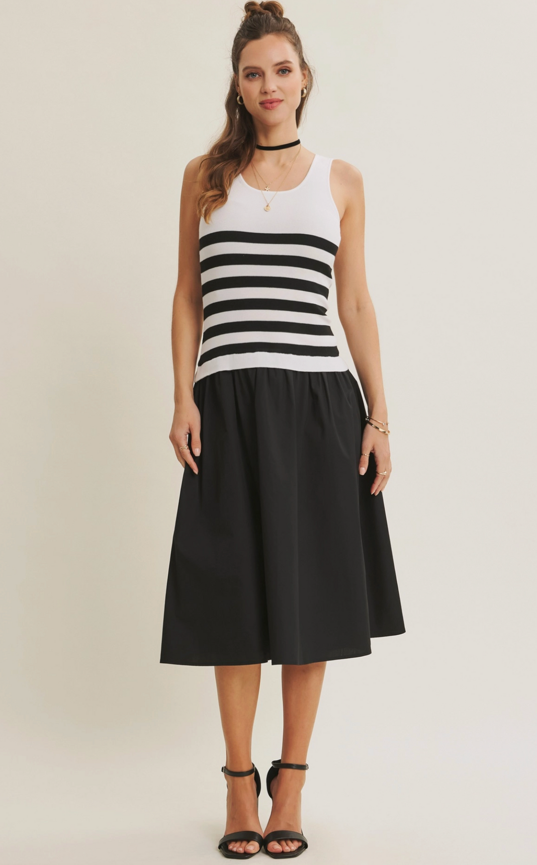 Rosalie Dress -Ivory/Black