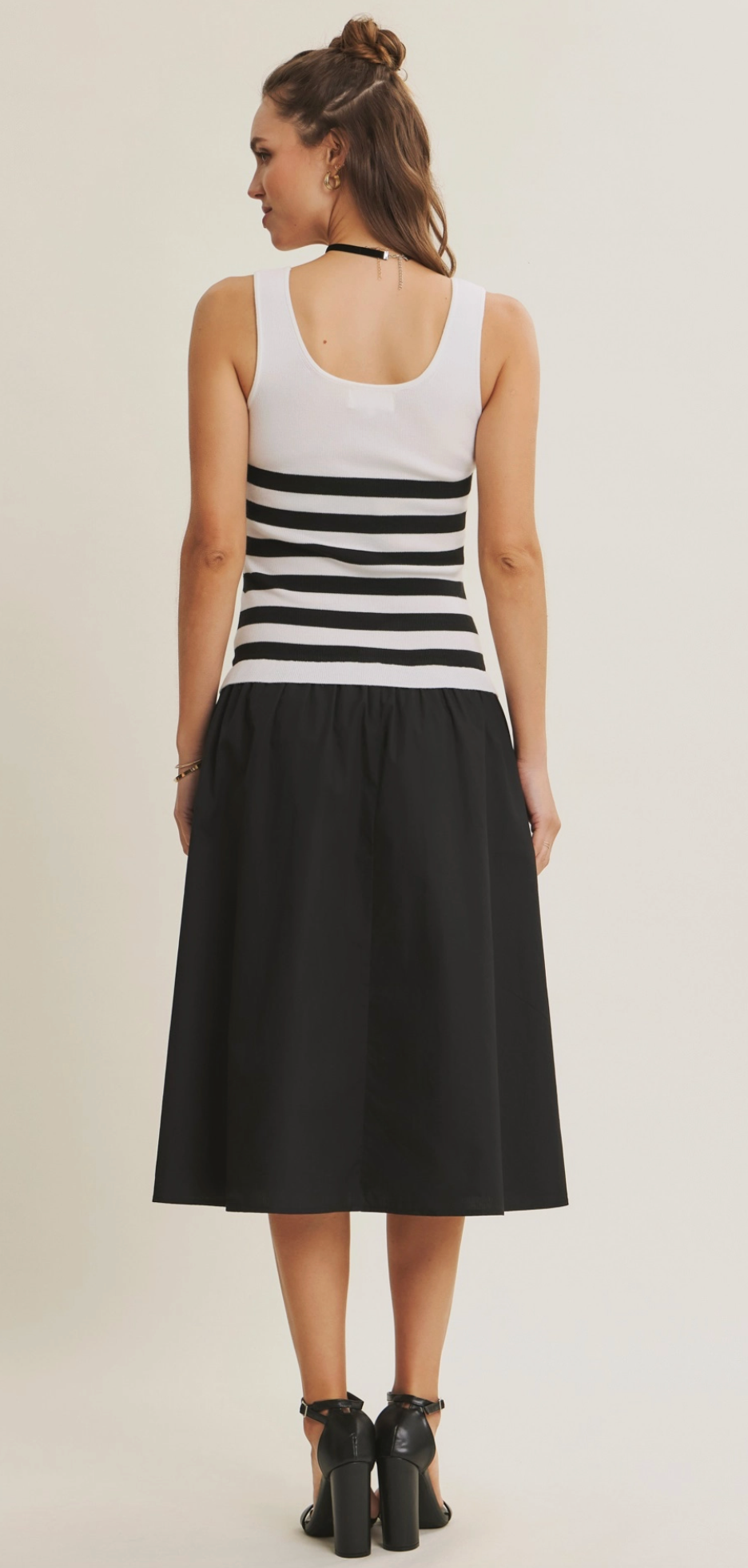 Rosalie Dress -Ivory/Black