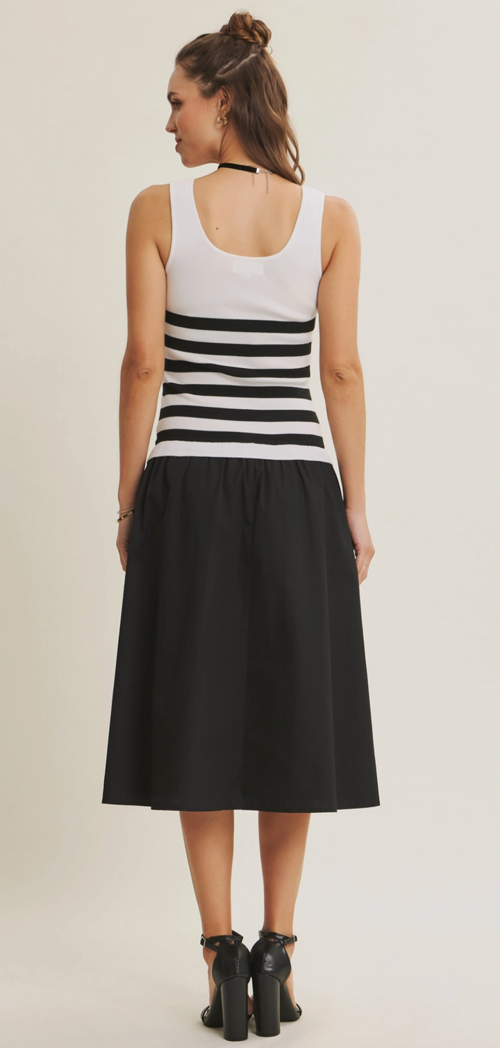 Rosalie Dress -Ivory/Black