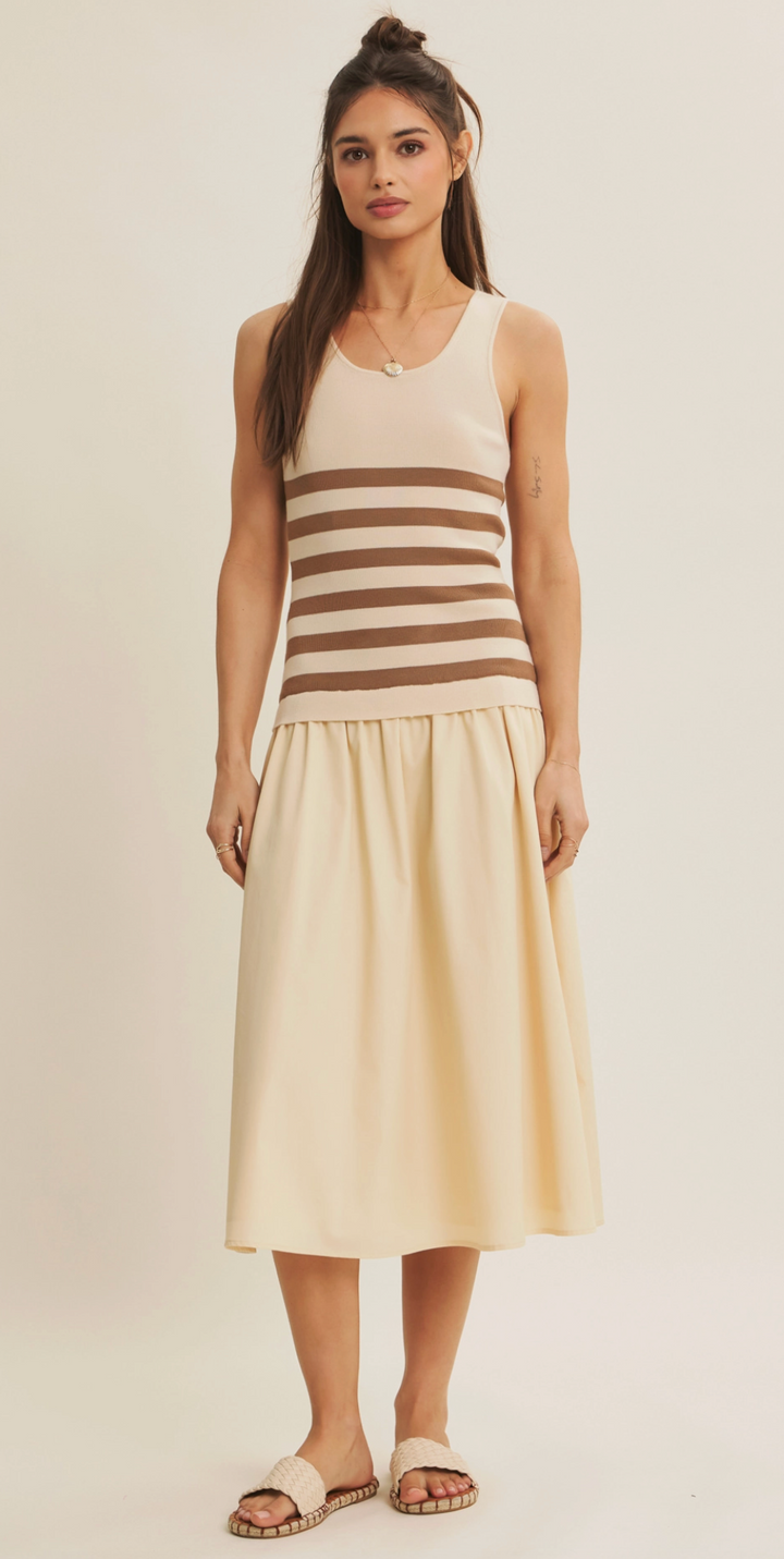 Rosalie Dress - Cream/Mocha