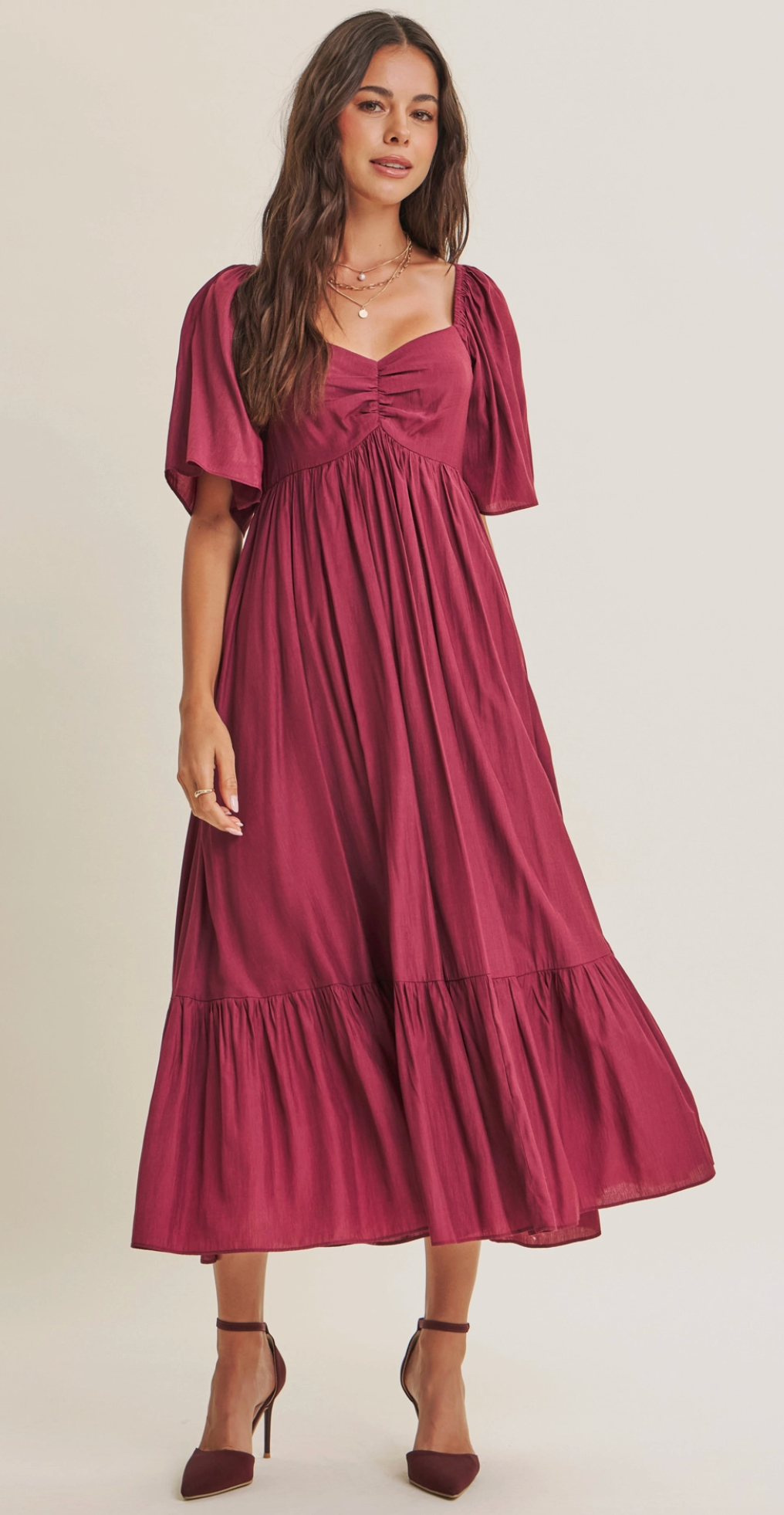 Avery Dress - Burgundy