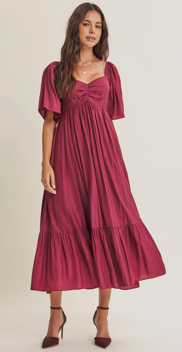 Avery Dress - Burgundy
