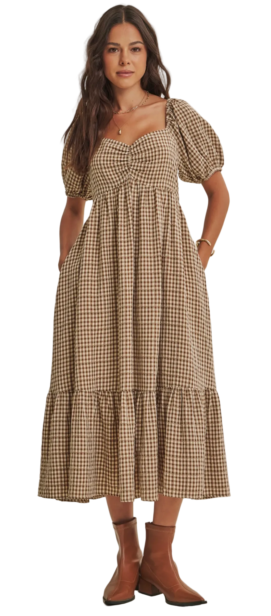 Reeva Dress - Olive Mocha