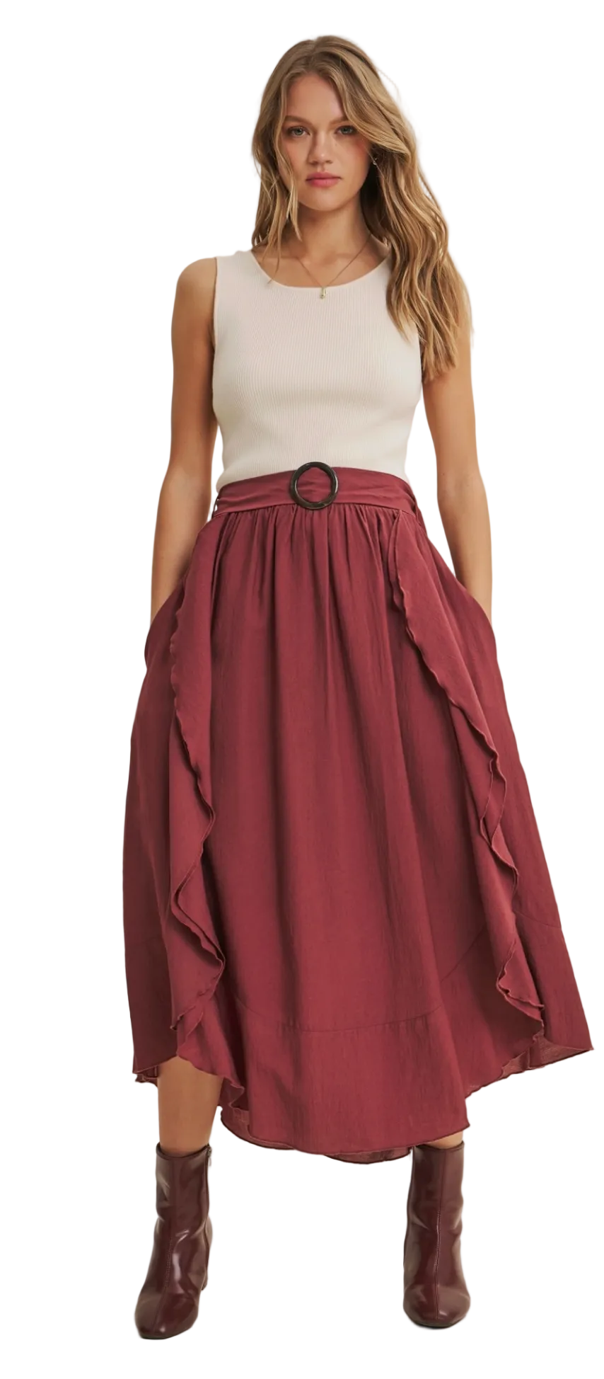 Eliana Dress - Ivory/Mahogany
