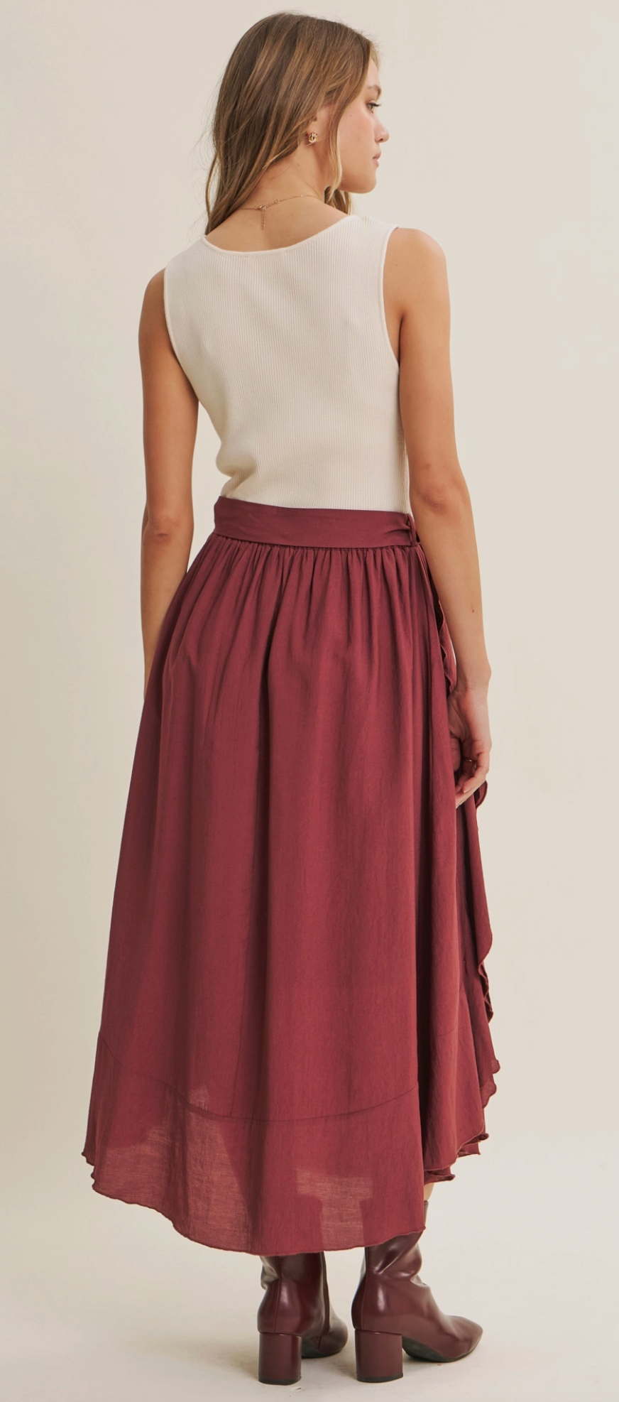 Eliana Dress - Ivory/Mahogany