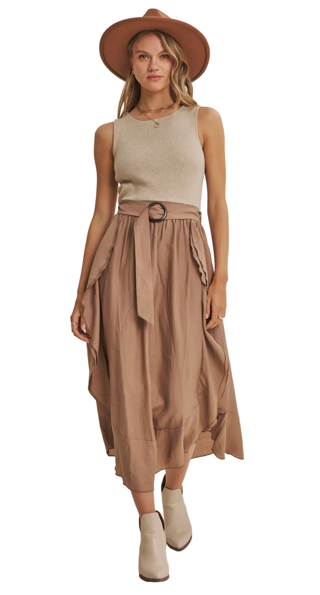 Eliana Dress - Coconut Brown