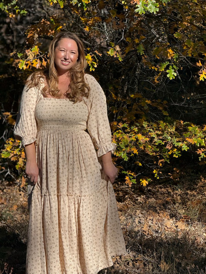 Amy Dress - Cream Floral