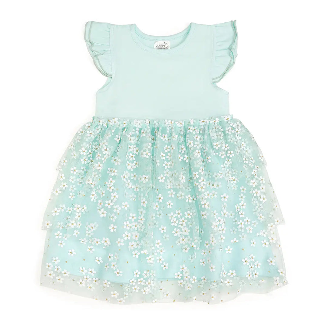 Ditsy Daisy Dress - Aqua