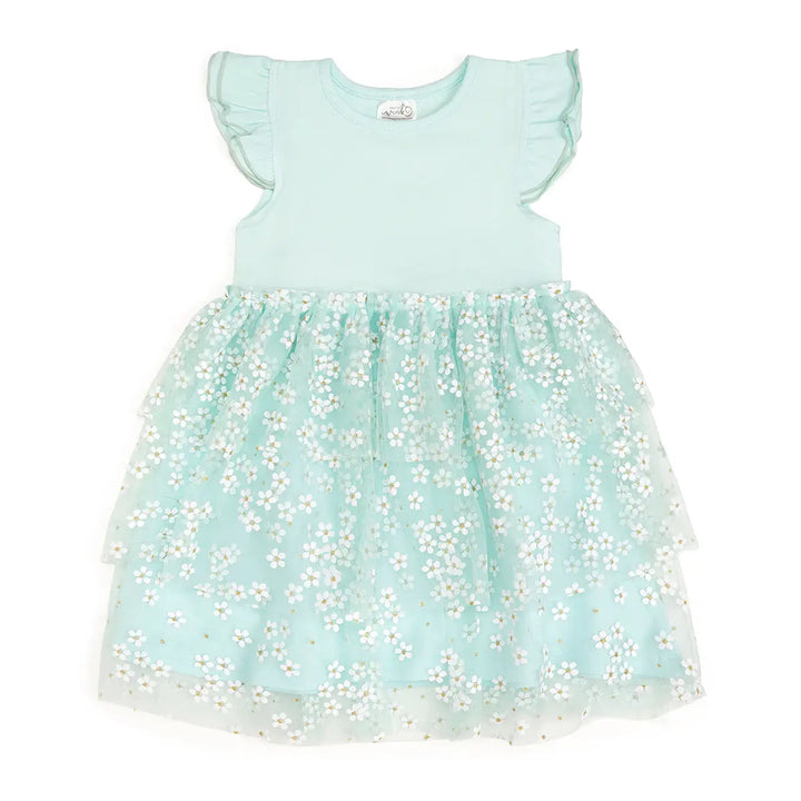 Ditsy Daisy Dress - Aqua