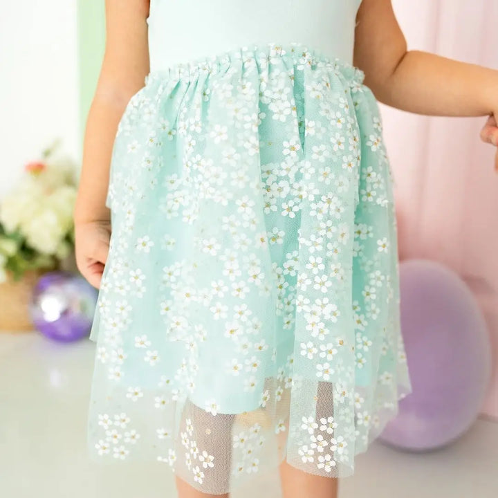 Ditsy Daisy Dress - Aqua