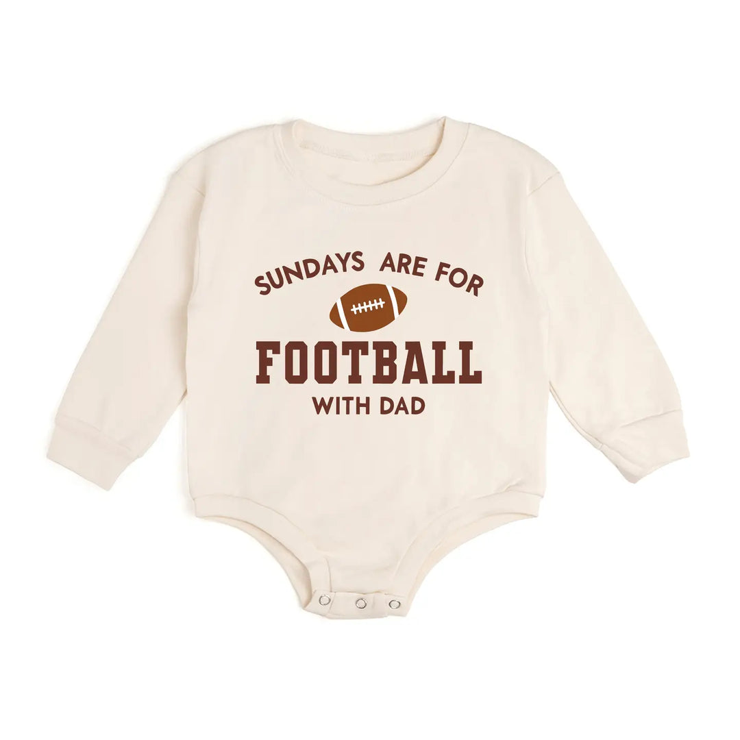 Sundays Are For Football Romper - Natural
