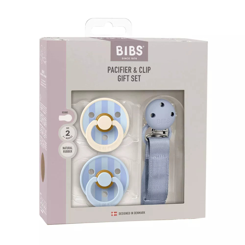 Paci & Clip Gift Set - Dusty Blue