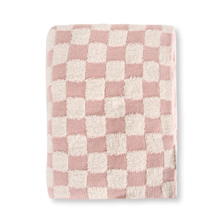 Checkered Terry Knit Baby Blanket