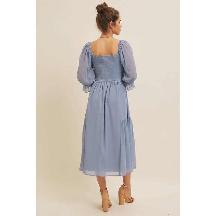 Clara Dress - Dusty Blue