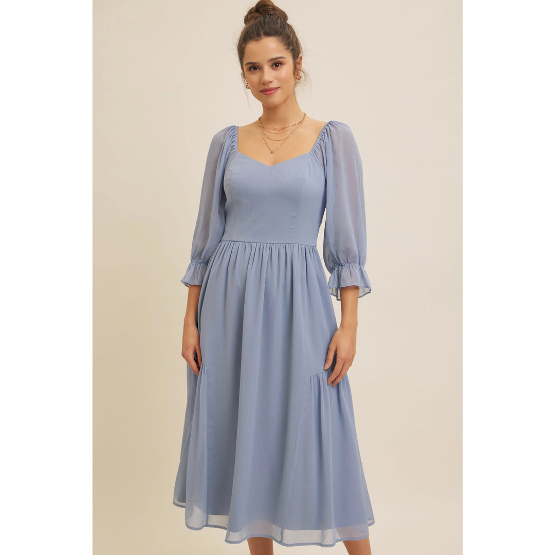 Clara Dress - Dusty Blue
