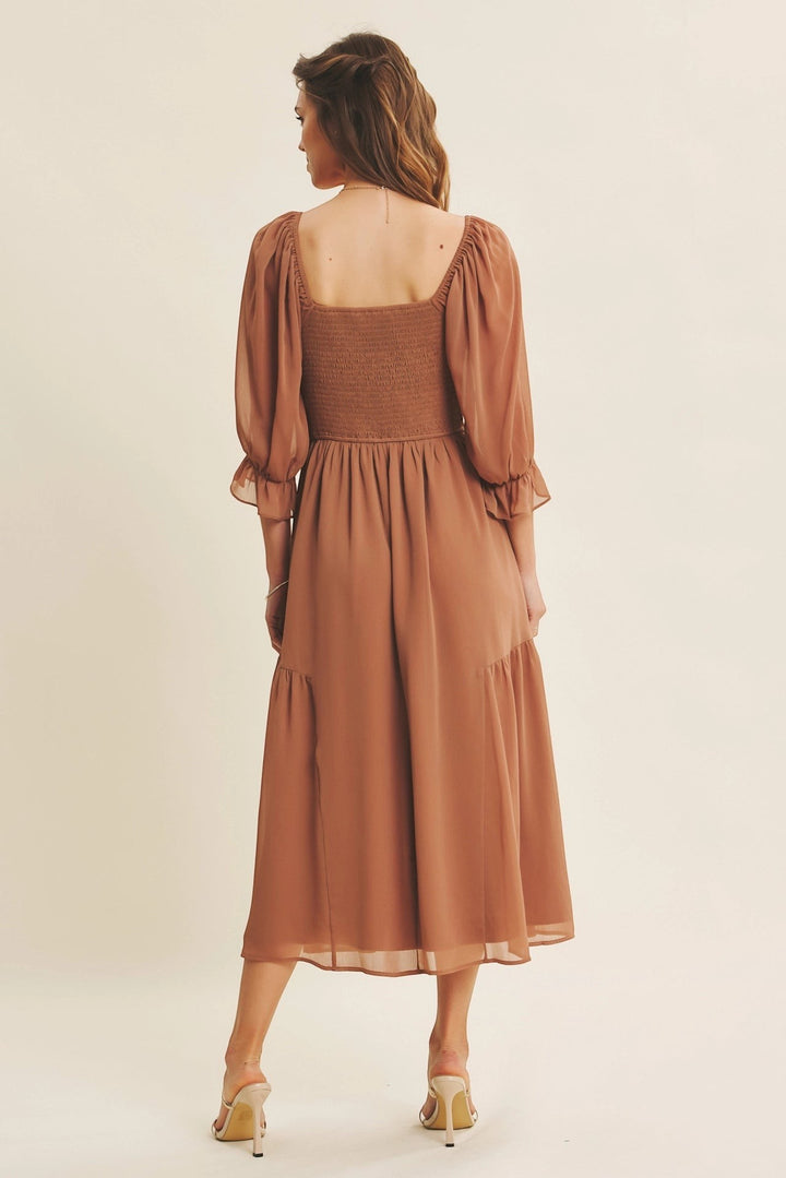 Clara Dress - Mocha Mousse