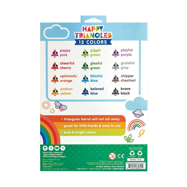 Happy Triangles Crayons  (Set Of 12)