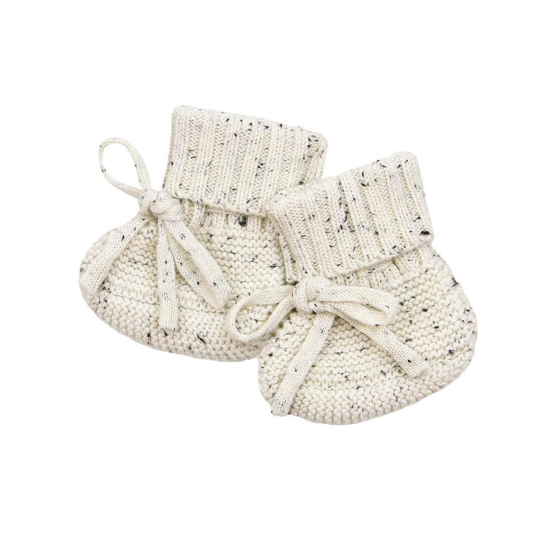 Knit Booties - Cream Speckle