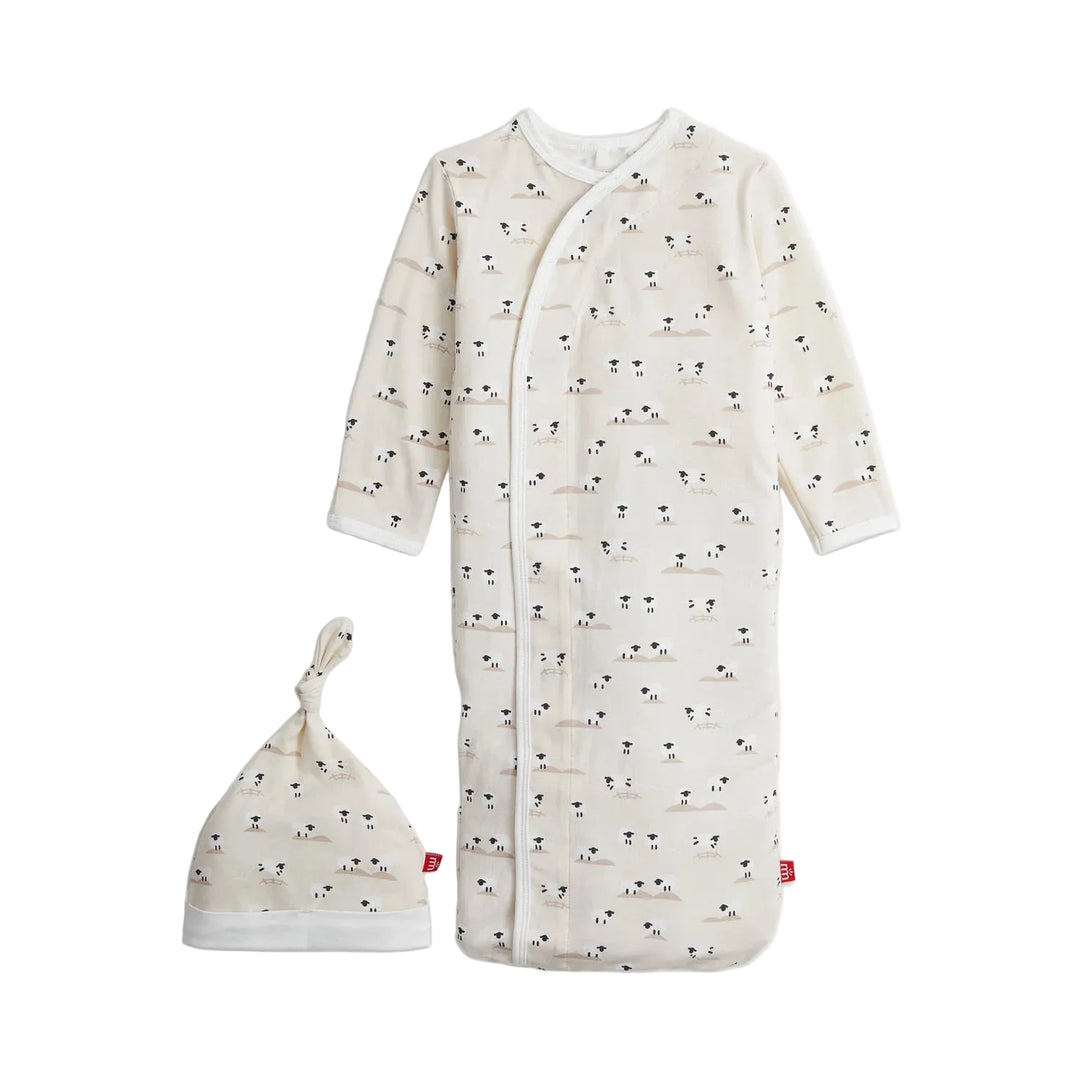 Baa Baa Baby Cream Gown & Hat Set