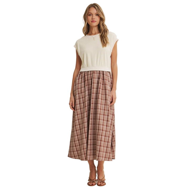 Naomi Dress - Cream/Mocha