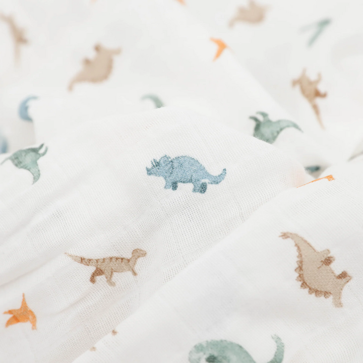 Little Dino Organic Cotton Muslin Swaddle