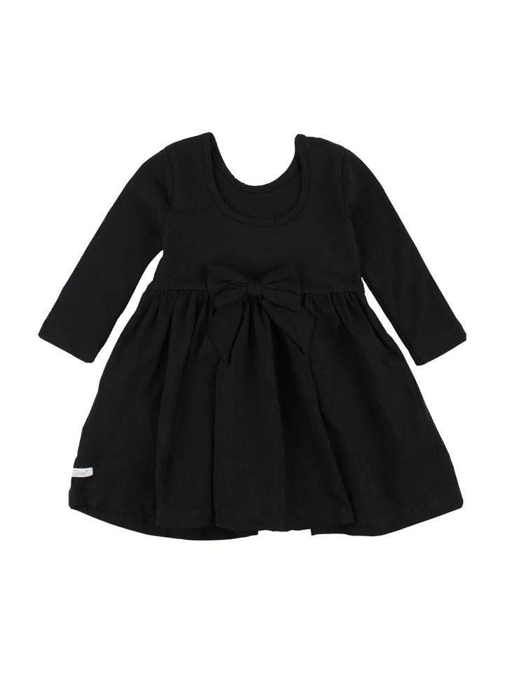 Black Bow Twirl Dress