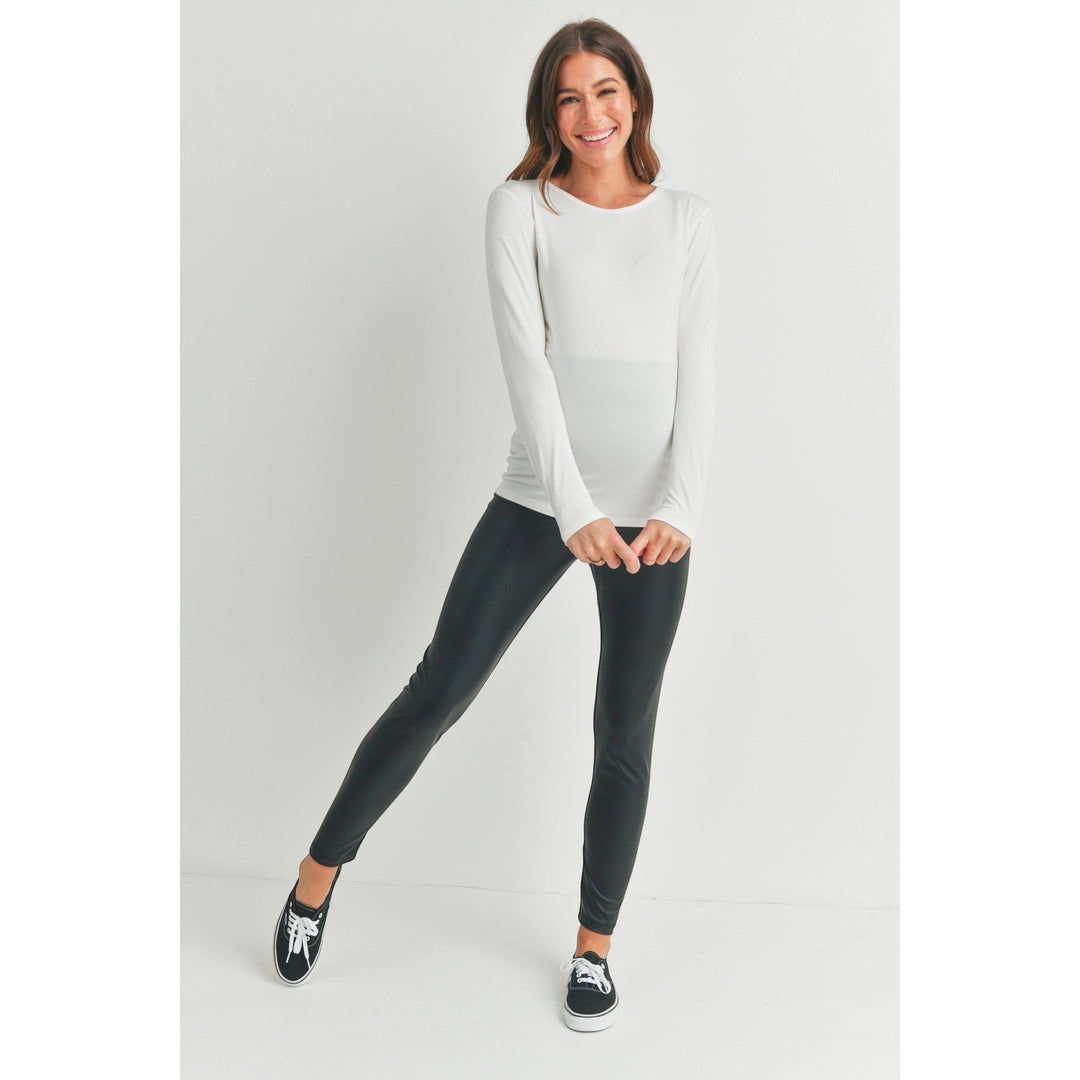 Faux Leather Maternity Leggings