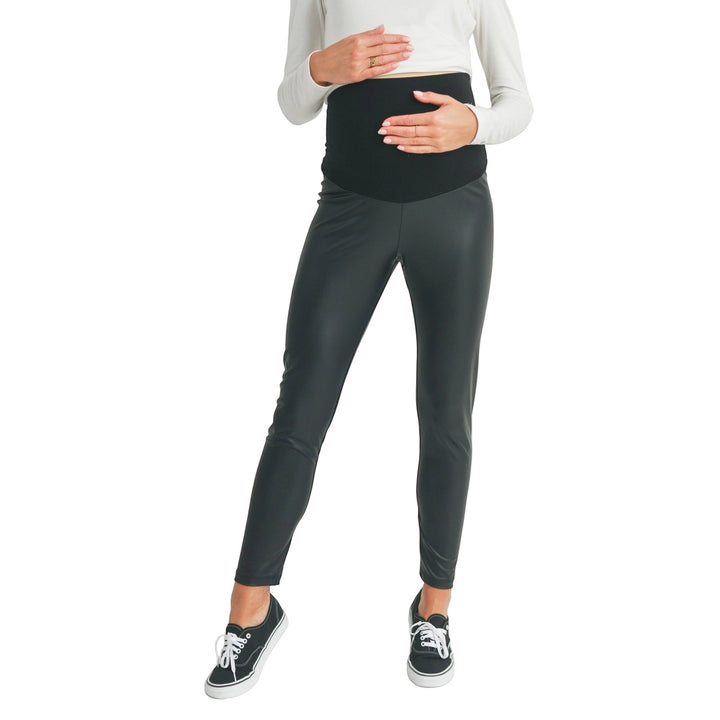 Faux Leather Maternity Leggings
