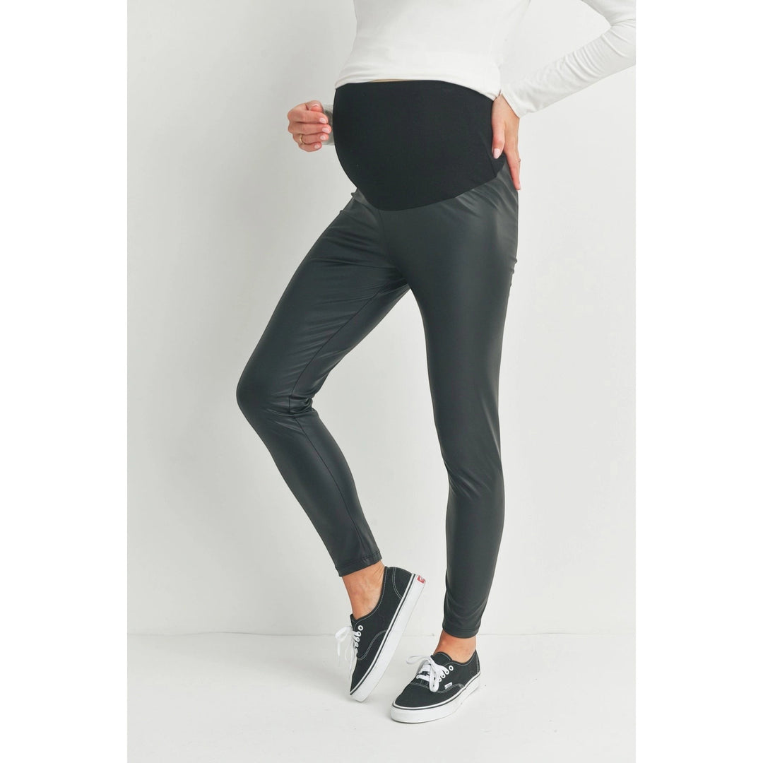 Faux Leather Maternity Leggings