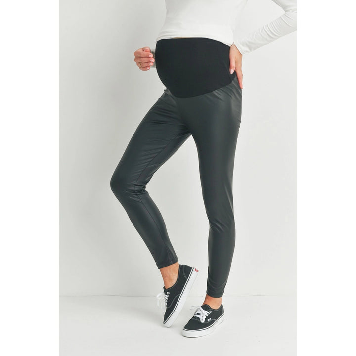 Faux Leather Maternity Leggings