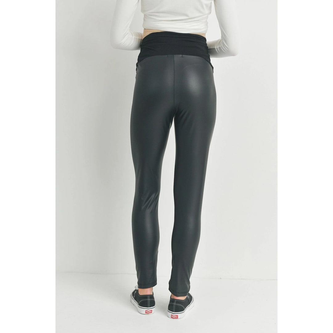Faux Leather Maternity Leggings