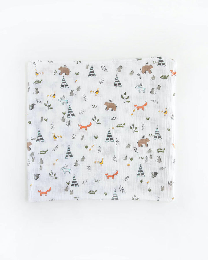 Forest Friends Cotton Muslin Swaddle