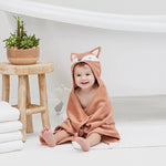 Rust Fox Hooded Baby Bath Wrap