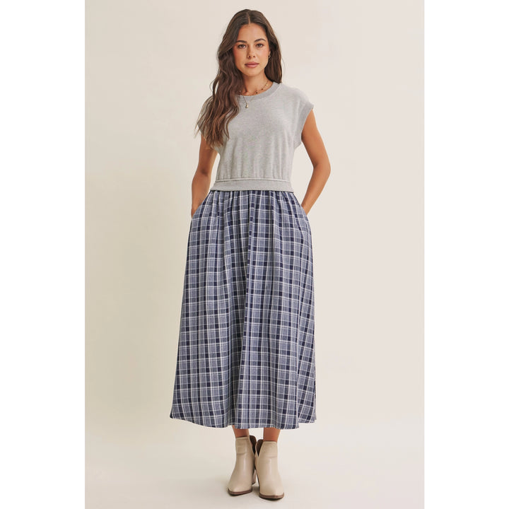 Naomi Dress - Grey/Navy