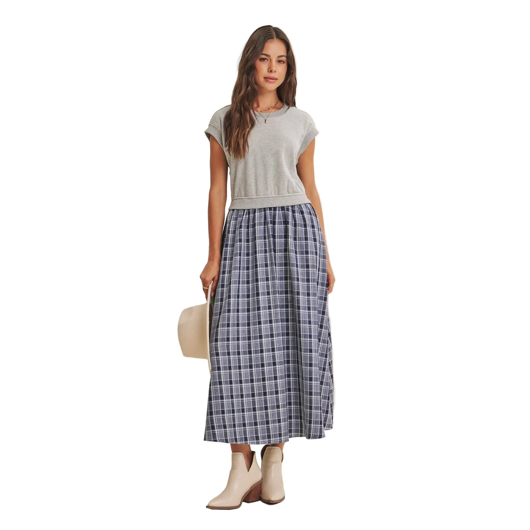 Naomi Dress - Grey/Navy