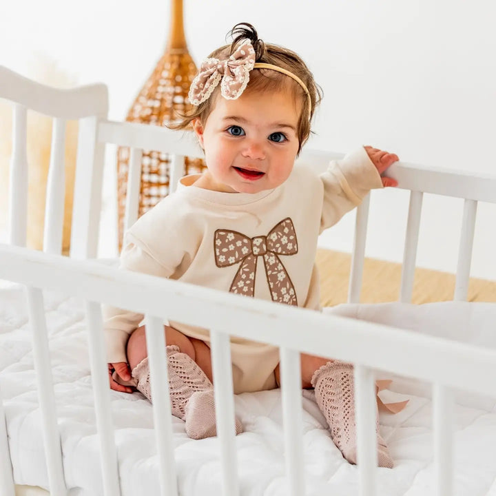 Mocha Floral Lace Headband