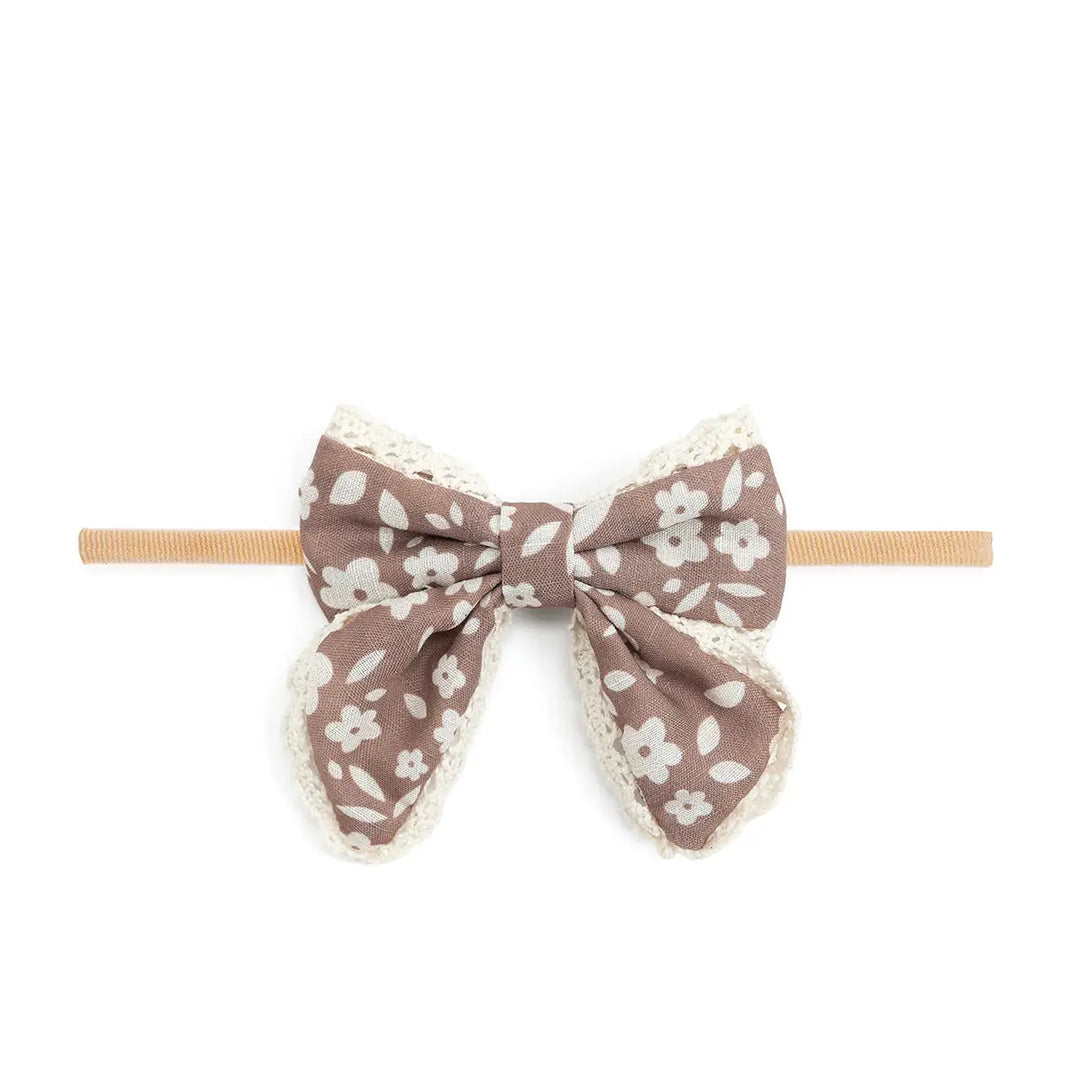 Mocha Floral Lace Headband